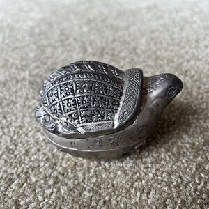 Small Silver Metal Turtle